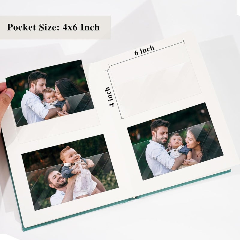Remowith Premium Small Photo Album 4x6 with 60 Pockets, Linen Cover Memory Book with Writing Space Ideal for Wedding Photo Albums, Baby Books, and Travel Journals, Pink - Image 4